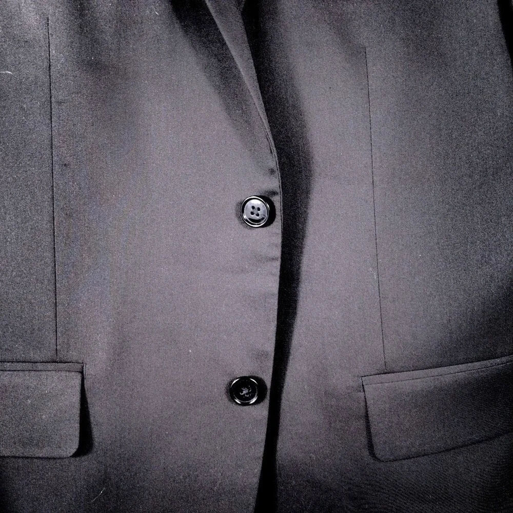 Apt 9 Mens Slim Fit‎ Blazer Jacket Solid Black Two Button Notch Lapel 42S Approx